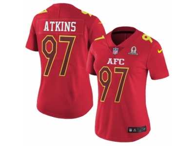 Women's Nike Cincinnati Bengals #97 Geno Atkins Limited Red 2017 Pro Bowl NFL Jersey