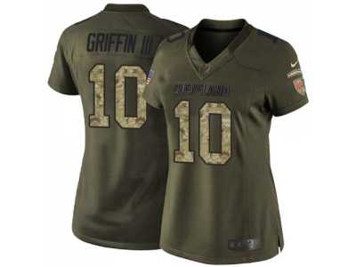 Women Nike Browns #10 Robert Griffin III Green Stitched NFL Limited Salute to Service Jersey