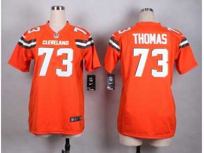 Women Nike Cleveland Browns #73 Joe Thomas Orange jerseys