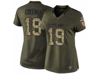 Women's Nike Browns #19 Corey Coleman Green Stitched NFL Limited Salute to Service Jersey