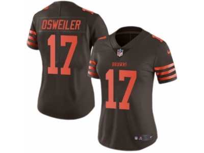Women's Nike Cleveland Browns #17 Brock Osweiler Limited Brown Rush NFL Jersey
