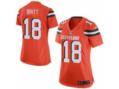 Women's Nike Cleveland Browns #18 Kenny Britt Limited Orange Alternate NFL Jersey