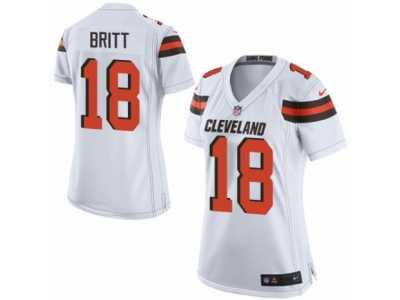 Women's Nike Cleveland Browns #18 Kenny Britt Limited White NFL Jersey