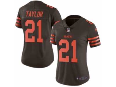 Women's Nike Cleveland Browns #21 Jamar Taylor Limited Brown Rush NFL Jersey