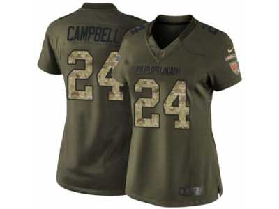 Women's Nike Cleveland Browns #24 Ibraheim Campbell Limited Green Salute to Service NFL Jersey
