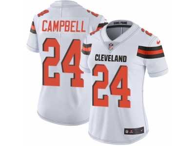 Women's Nike Cleveland Browns #24 Ibraheim Campbell Vapor Untouchable Limited White NFL Jersey