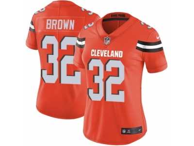 Women's Nike Cleveland Browns #32 Jim Brown Vapor Untouchable Limited Orange Alternate NFL Jersey