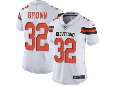 Women's Nike Cleveland Browns #32 Jim Brown Vapor Untouchable Limited White NFL Jersey