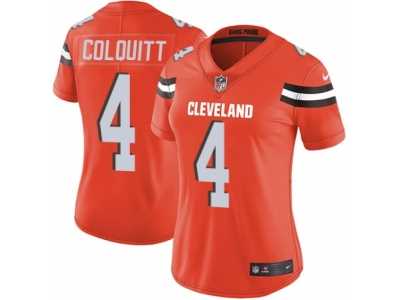 Women's Nike Cleveland Browns #4 Britton Colquitt Vapor Untouchable Limited Orange Alternate NFL Jersey
