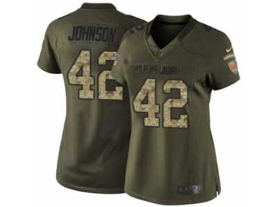 Women's Nike Cleveland Browns #42 Malcolm Johnson Limited Green Salute to Service NFL Jersey