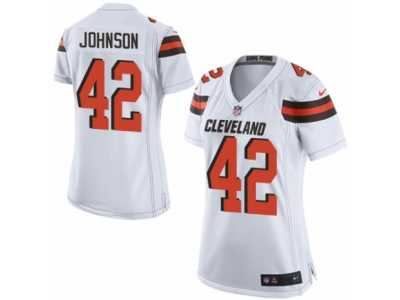 Women's Nike Cleveland Browns #42 Malcolm Johnson Limited White NFL Jersey