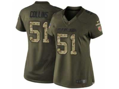 Women's Nike Cleveland Browns #51 Jamie Collins Limited Green Salute to Service NFL Jersey