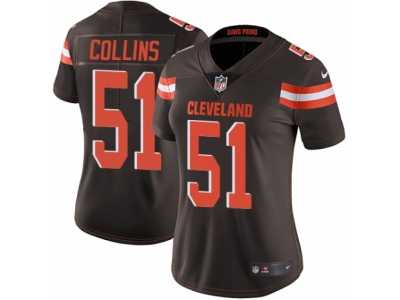 Women's Nike Cleveland Browns #51 Jamie Collins Vapor Untouchable Limited Brown Team Color NFL Jersey