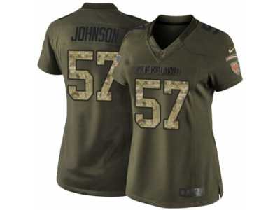 Women's Nike Cleveland Browns #57 Cam Johnson Limited Green Salute to Service NFL Jersey