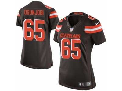 Women's Nike Cleveland Browns #65 Larry Ogunjobi Limited Brown Team Color NFL Jersey