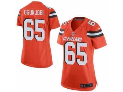 Women's Nike Cleveland Browns #65 Larry Ogunjobi Limited Orange Alternate NFL Jersey