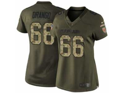Women's Nike Cleveland Browns #66 Spencer Drango Limited Green Salute to Service NFL Jersey