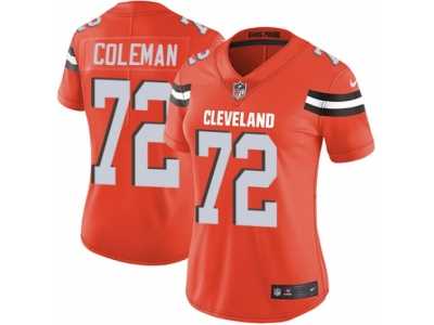Women\'s Nike Cleveland Browns #72 Shon Coleman Vapor Untouchable Limited Orange Alternate NFL Jersey
