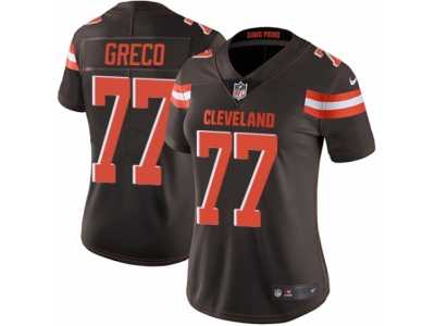 Women's Nike Cleveland Browns #77 John Greco Vapor Untouchable Limited Brown Team Color NFL Jersey