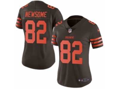 Women's Nike Cleveland Browns #82 Ozzie Newsome Limited Brown Rush NFL Jersey