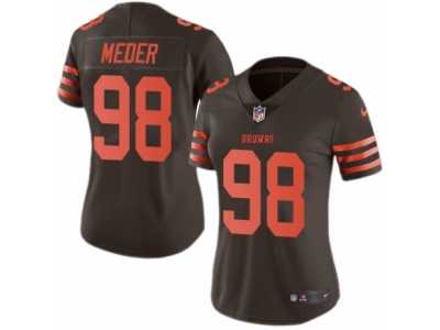 Women's Nike Cleveland Browns #98 Jamie Meder Limited Brown Rush NFL Jersey