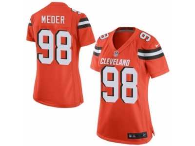 Women\'s Nike Cleveland Browns #98 Jamie Meder Limited Orange Alternate NFL Jersey