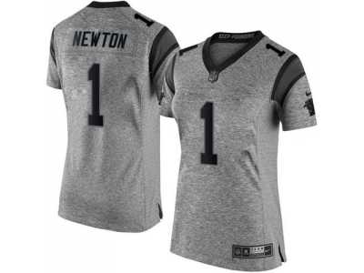 Women Nike Carolina Panthers #1 Cam Newton Gray Stitched NFL Gridiron Gray Jersey