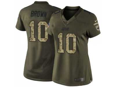 Women Nike Carolina Panthers #10 Corey Brown Green Salute to Service Jersey