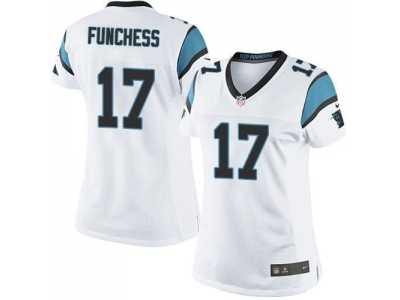 Women Nike Carolina Panthers #17 Devin Funchess Black Team Color Stitched white Jersey