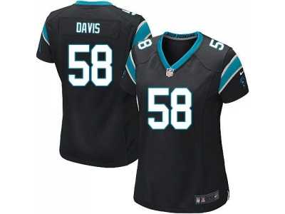 Women Nike Carolina Panthers #58 Thomas Davis Black jerseys