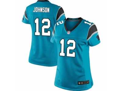 Women's Nike Carolina Panthers #12 Charles Johnson Limited Blue Alternate NFL Jersey