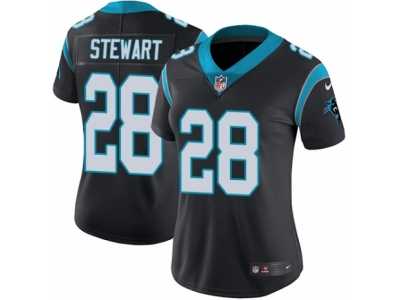 Women's Nike Carolina Panthers #28 Jonathan Stewart Vapor Untouchable Limited Black Team Color NFL Jersey