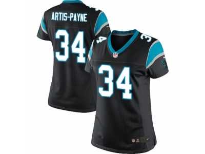 Women's Nike Carolina Panthers #34 Cameron Artis-Payne Limited Black Team Color NFL Jersey