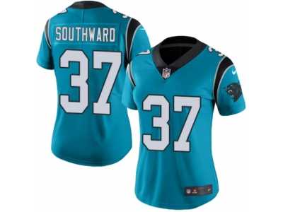 Women's Nike Carolina Panthers #37 Dezmen Southward Limited Blue Rush NFL Jersey