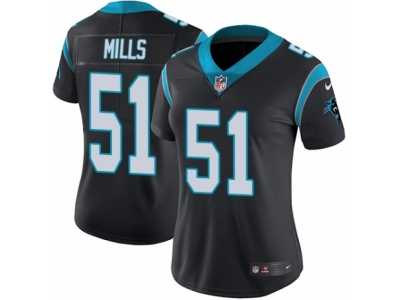 Women's Nike Carolina Panthers #51 Sam Mills Vapor Untouchable Limited Black Team Color NFL Jersey