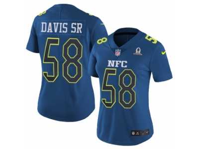 Women's Nike Carolina Panthers #58 Thomas Davis Limited Blue 2017 Pro Bowl NFL Jersey
