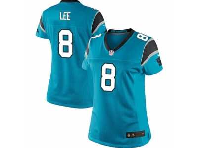 Women's Nike Carolina Panthers #8 Andy Lee Limited Blue Alternate NFL Jersey