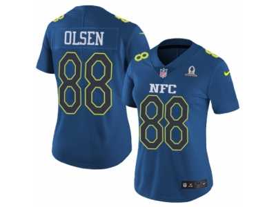 Women's Nike Carolina Panthers #88 Greg Olsen Limited Blue 2017 Pro Bowl NFL Jersey