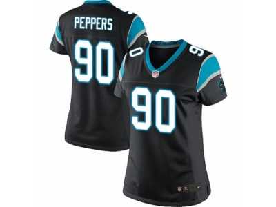 Women's Nike Carolina Panthers #90 Julius Peppers Limited Black Team Color NFL Jersey