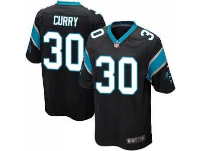 Youth Nike Carolina Panthers #30 Stephen Curry Black Team Color Stitched NFL Elite Jersey