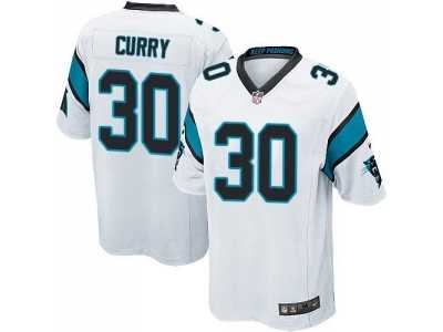 Youth Nike Carolina Panthers #30 Stephen Curry White Stitched NFL Elite Jersey