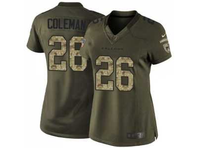 Women Nike Atlanta Falcons #26 Tevin Coleman Green Salute to Service Jerseys