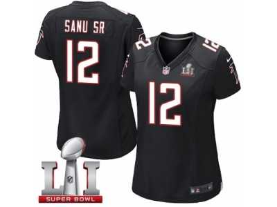 Women's Nike Atlanta Falcons #12 Mohamed Sanu Limited Black Alternate Super Bowl LI 51 NFL Jersey