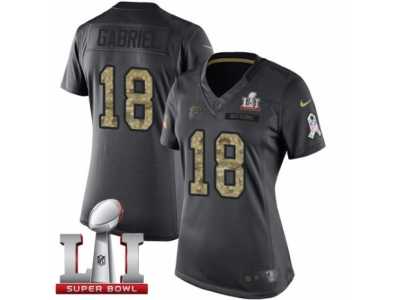 Women's Nike Atlanta Falcons #18 Taylor Gabriel Limited Black 2016 Salute to Service Super Bowl LI 51 NFL Jersey