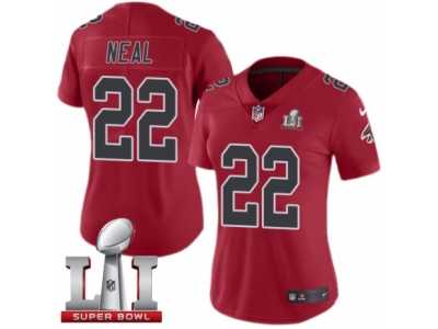 Women's Nike Atlanta Falcons #22 Keanu Neal Limited Red Rush Super Bowl LI 51 NFL Jersey