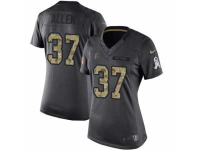 Women's Nike Atlanta Falcons #37 Ricardo Allen Limited Black 2016 Salute to Service NFL Jersey