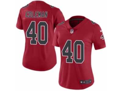 Women's Nike Atlanta Falcons #40 Derrick Coleman Limited Red Rush NFL Jersey