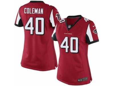 Women's Nike Atlanta Falcons #40 Derrick Coleman Limited Red Team Color NFL Jersey