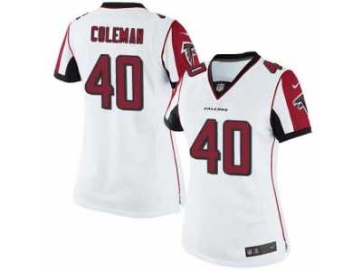 Women's Nike Atlanta Falcons #40 Derrick Coleman Limited White NFL Jersey