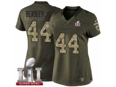 Women's Nike Atlanta Falcons #44 Vic Beasley Limited Green Salute to Service Super Bowl LI 51 NFL Jersey